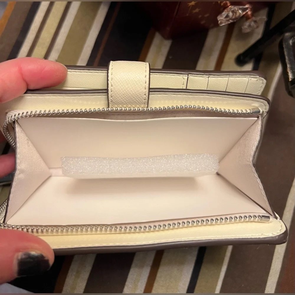 Kate Spade Meringue Madison Wallet with Silver Rhinestone Accents